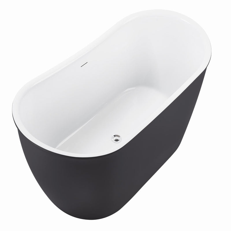 28-in W x 59-in L Gloss Acrylic Oval Freestanding Soaking Bathtub