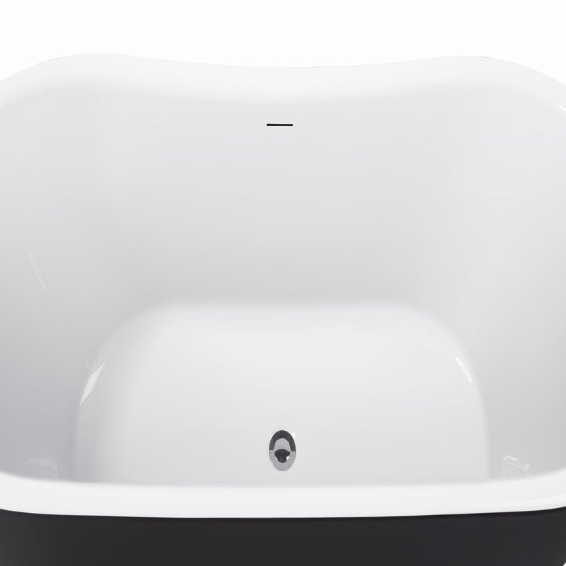 28-in W x 59-in L Gloss Acrylic Oval Freestanding Soaking Bathtub