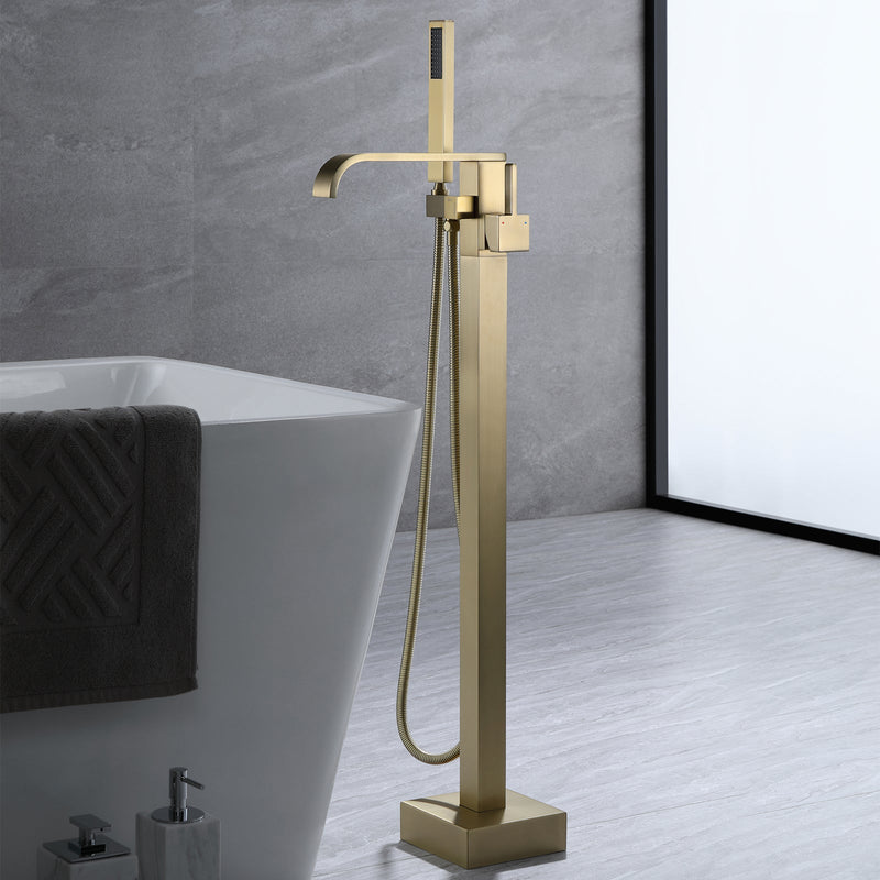 Freestanding Bathtub Faucet With Handheld Shower