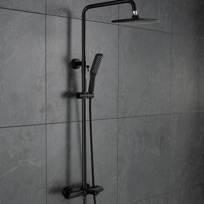 3-Function Thermostatic Matte Black Exposed Shower System