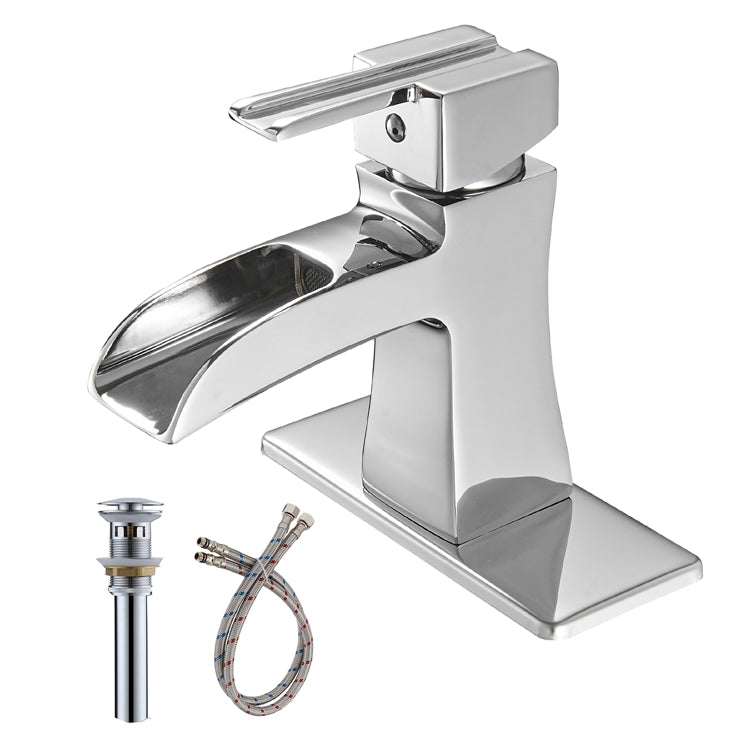 Single Hole Single-Handle Low-Arc Bathroom Faucet with Drain Assembly