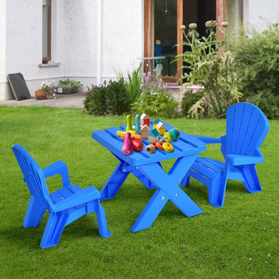 3-Piece Plastic Children Table Chair Set