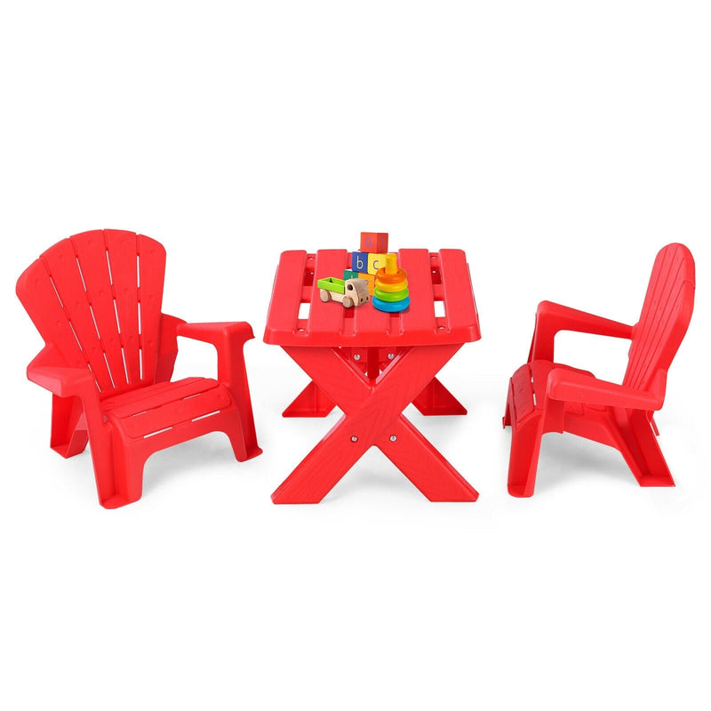 3-Piece Plastic Children Table Chair Set