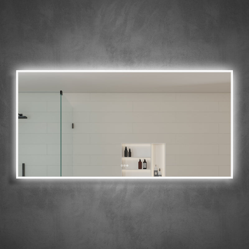 84 in. W x 42 in. H Rectangular Frameless Anti-Fog LED Light Dimmable Wall Mount Premium Bathroom Vanity Mirror