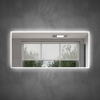 60 in. W x 28 in. H Rectangular Frameless Anti-Fog LED Light Dimmable Wall Mount Premium Bathroom Vanity Mirror