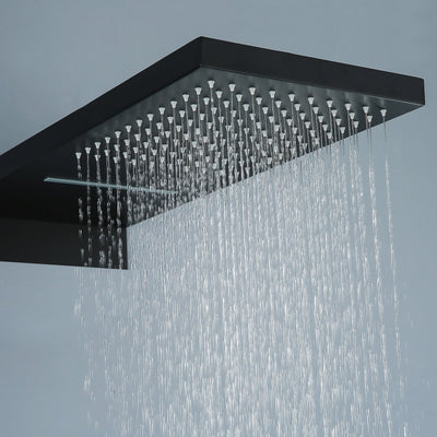 Waterfall And Rainfall Shower System With Thermostatic Concealed Shower Valve