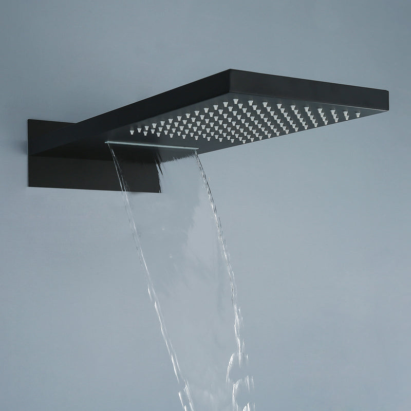 Waterfall And Rainfall Shower System With Thermostatic Concealed Shower Valve