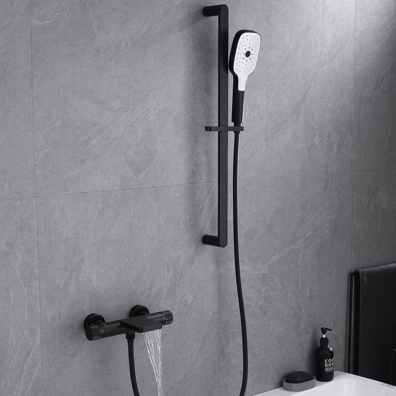 Wall Mounted Thermostatic Single Handle Roman Bathtub Faucet