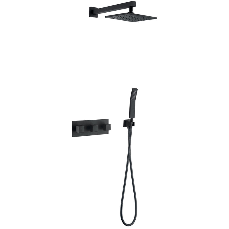 Wall Mounted Rain Shower System With Handheld Shower Head