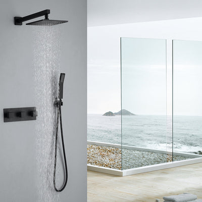 Wall Mounted Rain Shower System With Handheld Shower Head