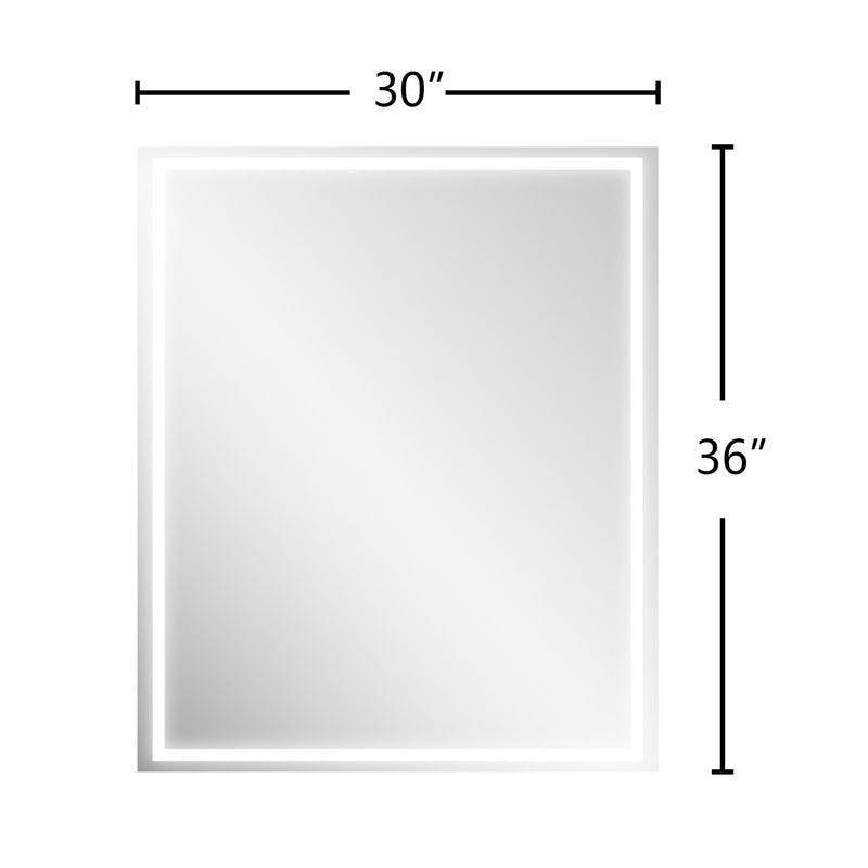 30 in. W x 36 in. H Frameless LED Single Bathroom Vanity Mirror in Polished Crystal