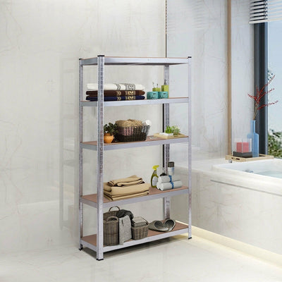 5-tier Metal Adjustable Industrial Shelves Rectangular Storage Rack