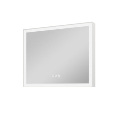 40 in. W x 32 in. H Rectangular Aluminum Framed LED Wall Mount Anti-Fog Modern Decorative Bathroom Vanity Mirror in White