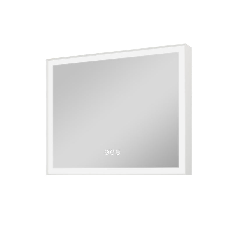 40 in. W x 32 in. H Rectangular Aluminum Framed LED Wall Mount Anti-Fog Modern Decorative Bathroom Vanity Mirror in White