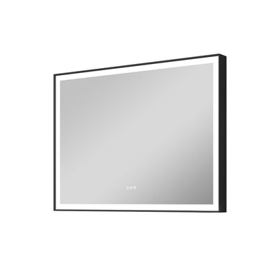 48 in. W x 36 in. H Rectangular Aluminum Framed LED Wall Mount Anti-Fog Modern Decorative Bathroom Vanity Mirror in Matte Black