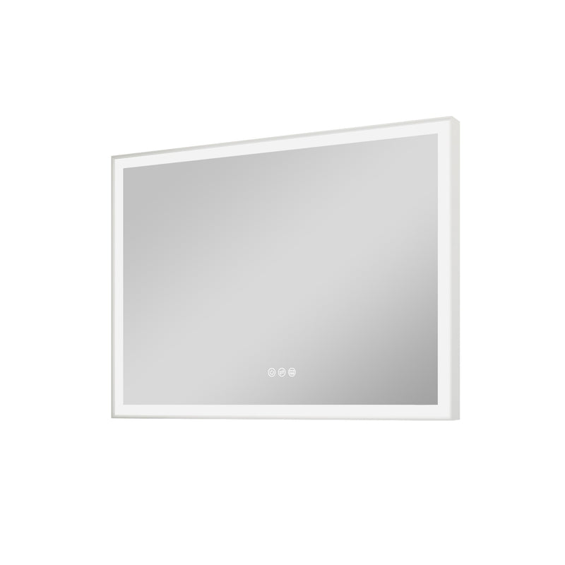 48 in. W x 36 in. H Rectangular Aluminum Framed LED Wall Mount Anti-Fog Modern Decorative Bathroom Vanity Mirror in White