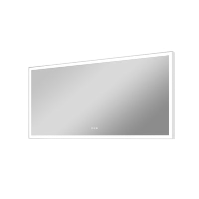 84 in. W x 42 in. H Rectangular Aluminum Framed LED Wall Mount Anti-Fog Modern Decorative Bathroom Vanity Mirror in White