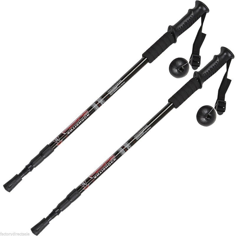 Pair of 2 3-Section 65-135cm Anti-shock Trekking Pole