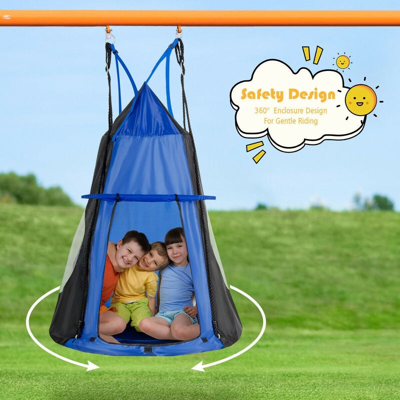 2-in-1 40 Inches Kids Hanging Chair Detachable Swing Tent Set