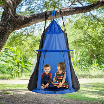 2-in-1 40 Inches Kids Hanging Chair Detachable Swing Tent Set