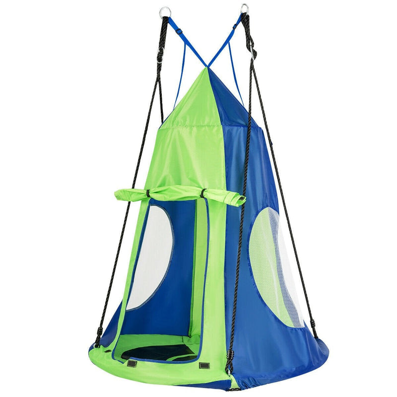 2-in-1 40 Inches Kids Hanging Chair Detachable Swing Tent Set