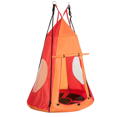 2-in-1 40 Inches Kids Hanging Chair Detachable Swing Tent Set