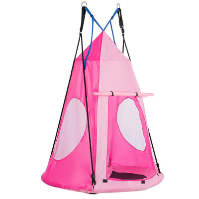 2-in-1 40 Inches Kids Hanging Chair Detachable Swing Tent Set