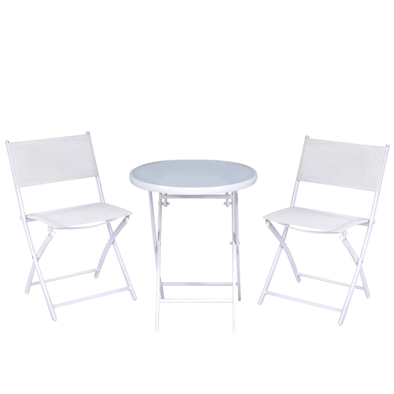 3 Pcs Folding Garden Patio Table Chairs Set