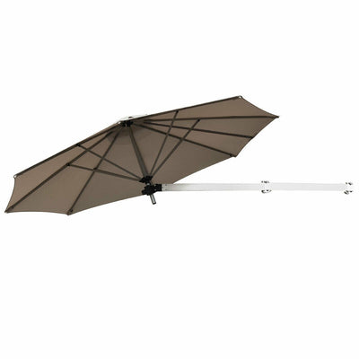 8ft Wall-Mounted Telescopic Folding Tilt Aluminum Sun Shade Umbrella