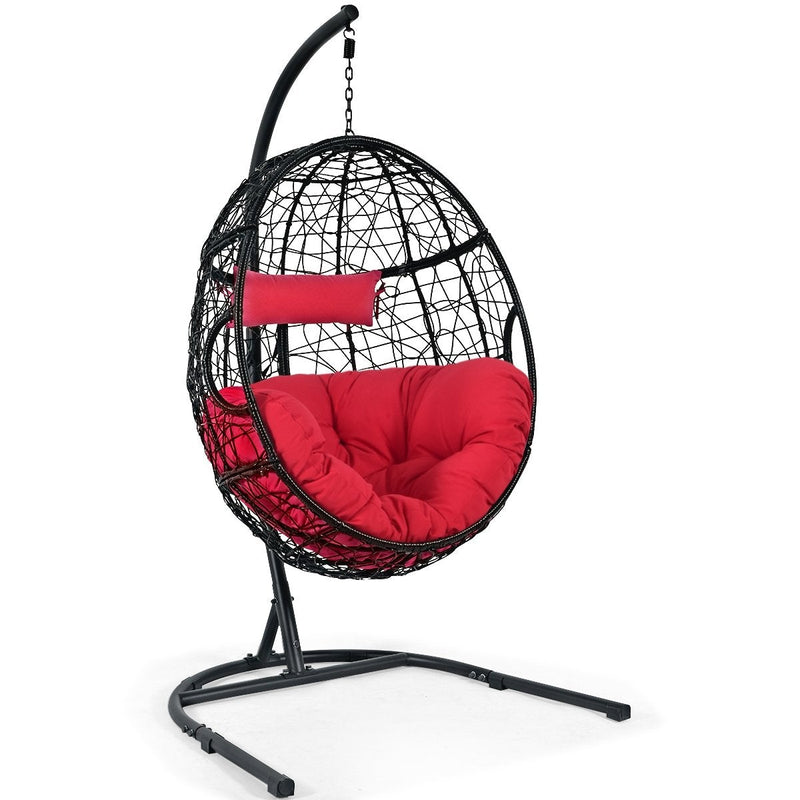 Hanging Cushioned Hammock Chair with Stand