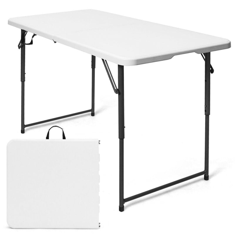 4 ft Portable Folding 3-Position Height Adjustable Table with Handle