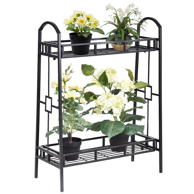 Heavy Duty 2-Tier Metal Flower Plant Stand