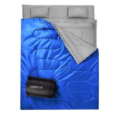 2 Person Waterproof Sleeping Bag with 2 Pillows