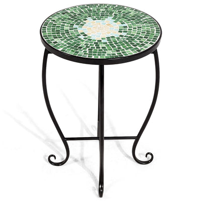 Outdoor Indoor Steel Accent Plant Stand Cobalt Table