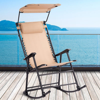 Zero Gravity Folding Rocking Chair Rocker Porch