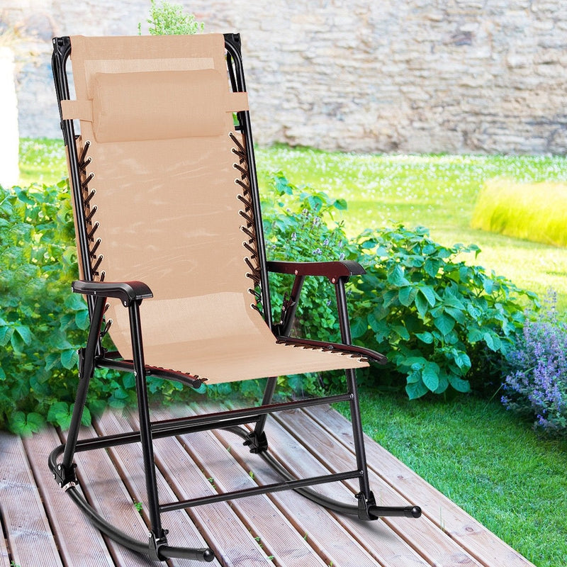 Zero Gravity Folding Rocking Chair Rocker Porch