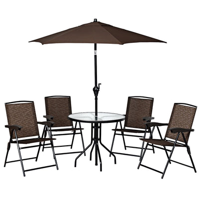 4 PCs Folding Chairs with Adjustable Backrest and Armrest