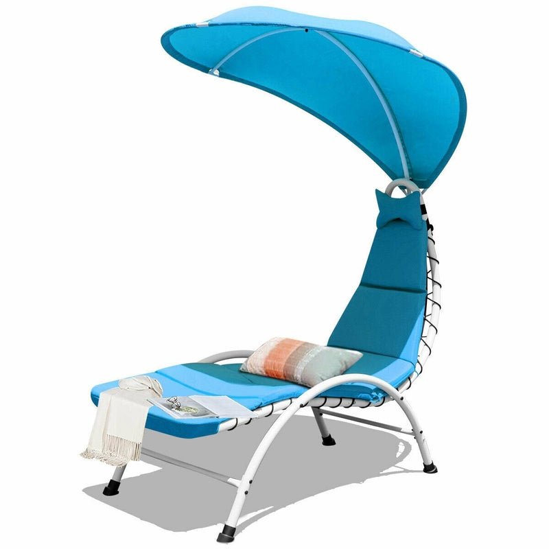 Patio Chaise Lounger Chair with Canopy