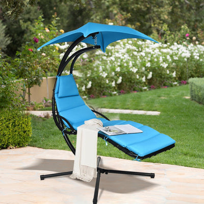 Hanging Stand Chaise Lounger Swing Chair with Pillow