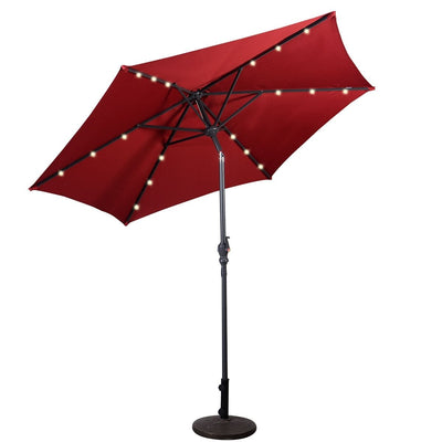 9' Patio LED Solar Umbrella with Crank