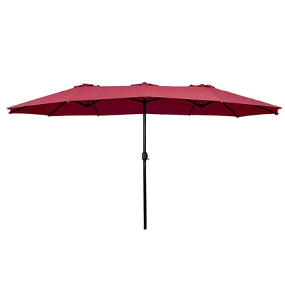 15 ft Double-Sided Outdoor Patio Umbrella with Crank without Base