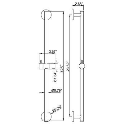 Brass Slide Bar Shower Head With 59 Inch Shower Hose