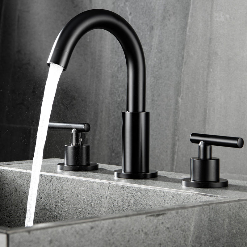 Widespread bath faucet Matte Black 2-Handle Widespread Bathroom Sink Faucet