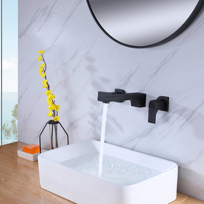 2-Handle Wall Mounted Faucet in Matte Black