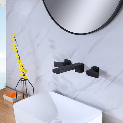 2-Handle Wall Mounted Faucet in Matte Black