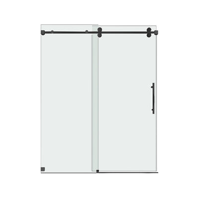 60-in W x 76-in H Frameless Sliding Standard Bathtub Door (Tempered Glass)