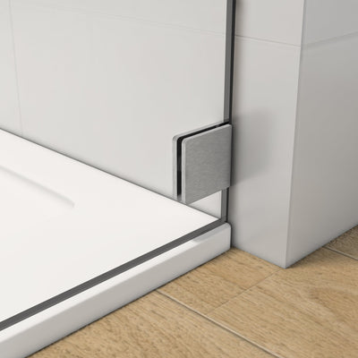 60-in W x 66-in H Frameless Sliding Standard Bathtub Door (Tempered Glass)