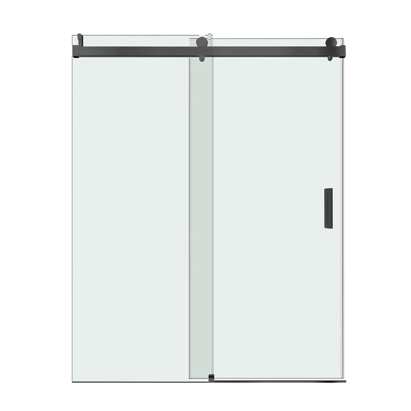 60 in W. x 76 in H. Single Sliding Shower Door with Soft-Closing Barn Door Sliding with 3/8 in Clear Tempered Glass