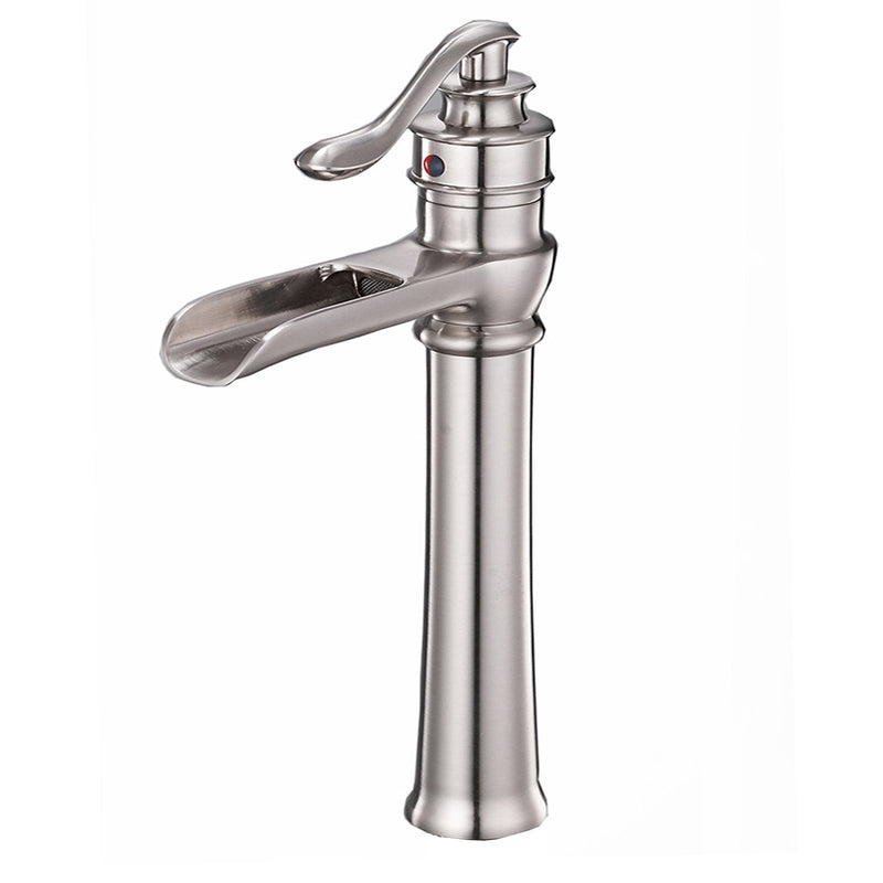 Single Hole Single-Handle Bathroom Faucet High Spout with Suppy Lines Corrosion Resist