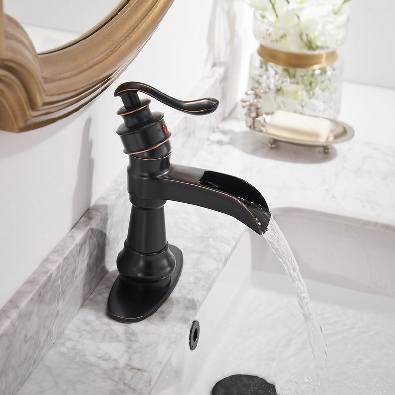 Slim Low Spout Single Handle Single Hole Bathroom Faucet